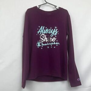 Champions purple “Always shine” Champion long sleeve tee size 7/8 EUC